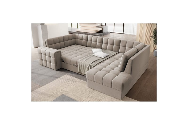 Seksjon Eltap Blewett 299x198x82 cm - Sola 18, Beige, Høyre - Møbler - Sofaer - Sovesofaer