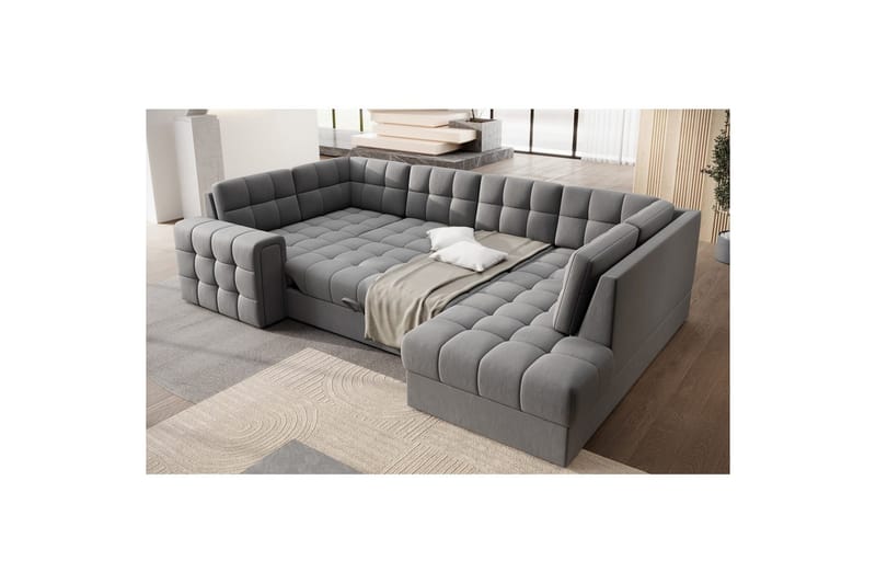 Seksjon Eltap Blewett 299x198x82 cm - Sola 4, Grå, Høyre - Møbler - Sofaer - Sovesofaer