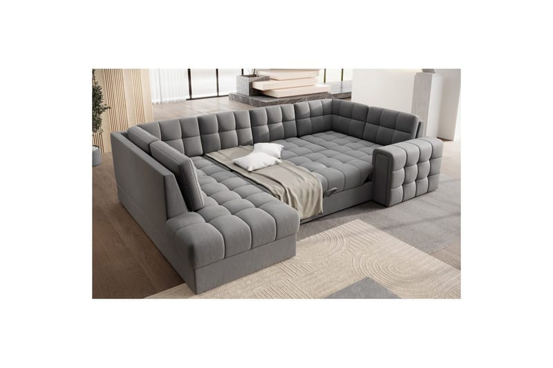 Seksjon Eltap Blewett 299x198x82 cm - Sola 4, Grå, Venstre - Møbler - Sofaer - Sovesofaer