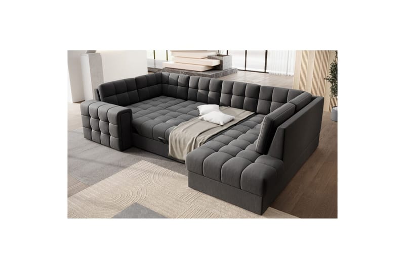 Seksjon Eltap Blewett 299x198x82 cm - Sola 6, Mørk grå, Høyre - Møbler - Sofaer - Sovesofaer