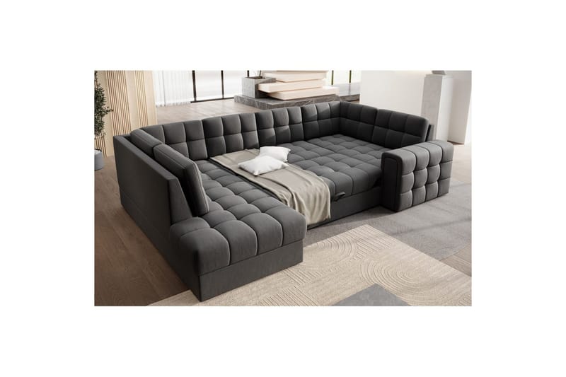 Seksjon Eltap Blewett 299x198x82 cm - Sola 6, Mørk grå, Venstre - Møbler - Sofaer - Sovesofaer
