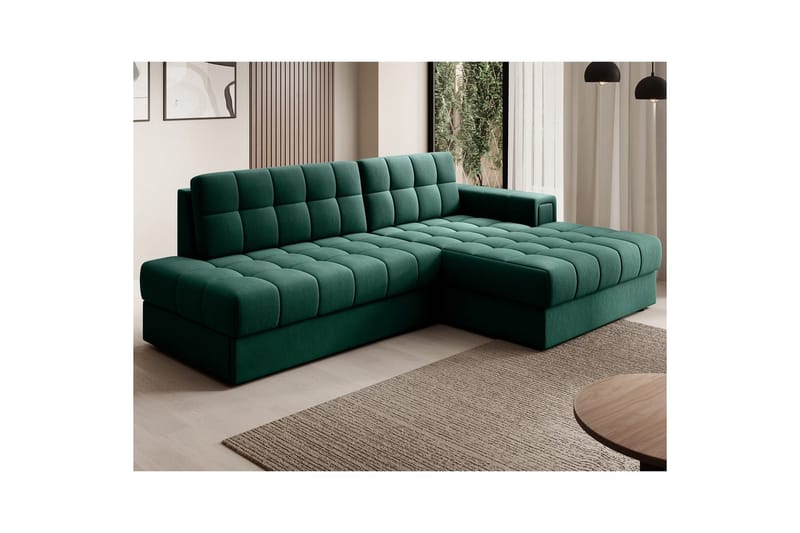 Seksjon Eltap Blezalt 240x150x82 cm - Lukso 35, Grønn, Høyre - Møbler - Sofaer - Sovesofaer