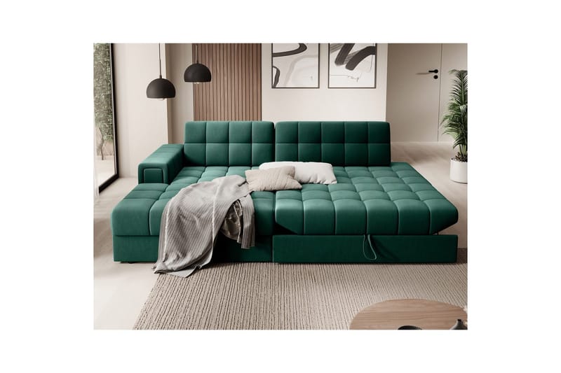 Seksjon Eltap Blezalt 240x150x82 cm - Lukso 35, Grønn, Venstre - Møbler - Sofaer - Sovesofaer