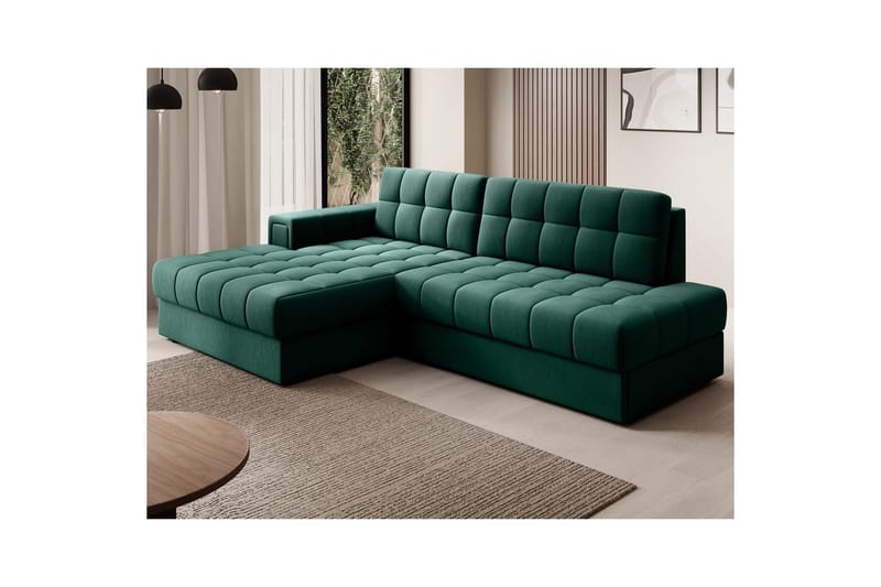 Seksjon Eltap Blezalt 240x150x82 cm - Lukso 35, Grønn, Venstre - Møbler - Sofaer - Sovesofaer