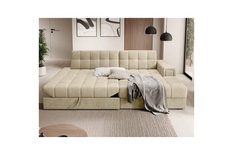 Seksjon Eltap Blezalt 240x150x82 cm - Monolith 04, Beige, Høyre - Møbler - Sofaer - Sovesofaer