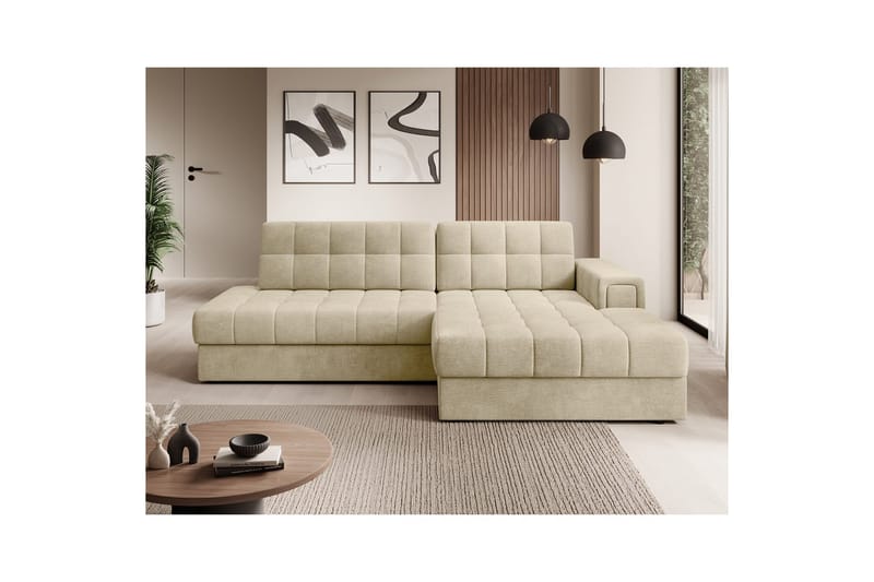 Seksjon Eltap Blezalt 240x150x82 cm - Monolith 04, Beige, Høyre - Møbler - Sofaer - Sovesofaer