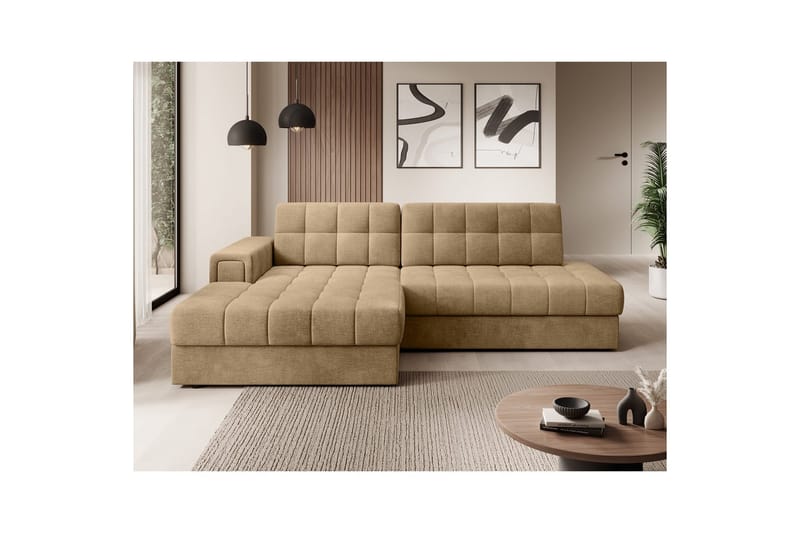 Seksjon Eltap Blezalt 240x150x82 cm - Monolith 09, Mørk beige, Venstre - Møbler - Sofaer - Sovesofaer
