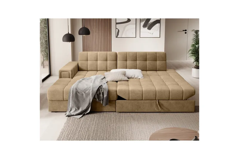 Seksjon Eltap Blezalt 240x150x82 cm - Monolith 09, Mørk beige, Venstre - Møbler - Sofaer - Sovesofaer