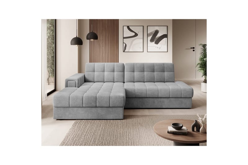Seksjon Eltap Blezalt 240x150x82 cm - Monolith 85, Grå, Venstre - Møbler - Sofaer - Sovesofaer