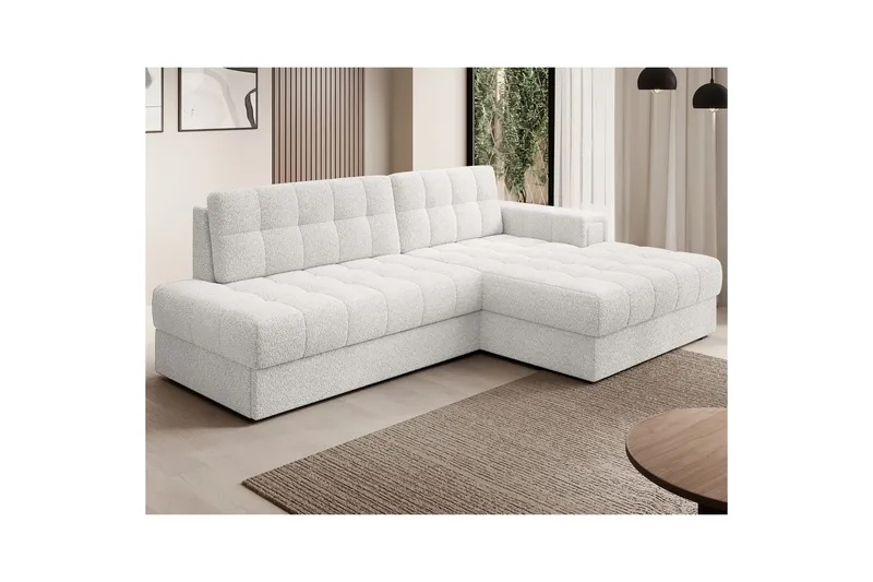 Seksjon Eltap Blezalt 240x150x82 cm - Royal 01, Hvit, Høyre - Møbler - Sofaer - Sovesofaer