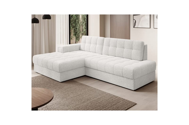 Seksjon Eltap Blezalt 240x150x82 cm - Royal 01, Hvit, Venstre - Møbler - Sofaer - Sovesofaer