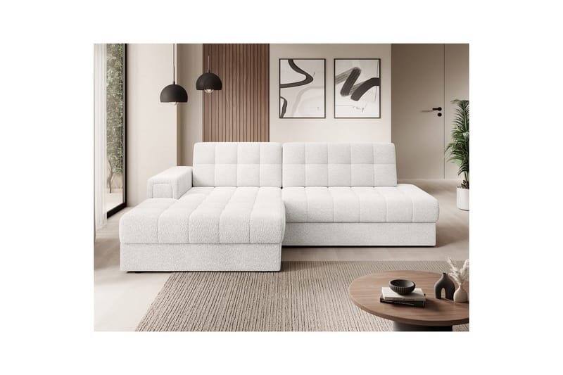 Seksjon Eltap Blezalt 240x150x82 cm - Royal 01, Hvit, Venstre - Møbler - Sofaer - Sovesofaer