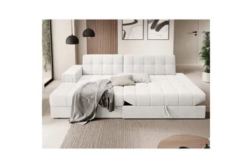 Seksjon Eltap Blezalt 240x150x82 cm - Royal 01, Hvit, Venstre - Møbler - Sofaer - Sovesofaer