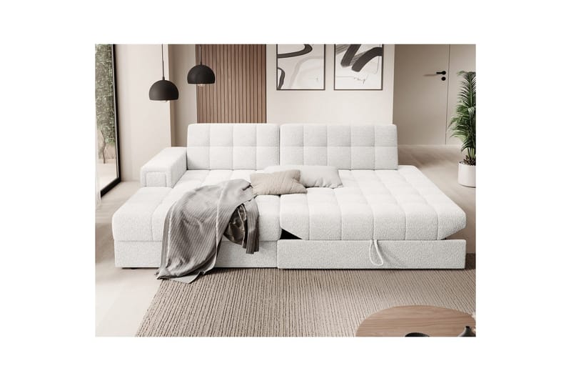 Seksjon Eltap Blezalt 240x150x82 cm - Royal 01, Hvit, Venstre - Møbler - Sofaer - Sovesofaer