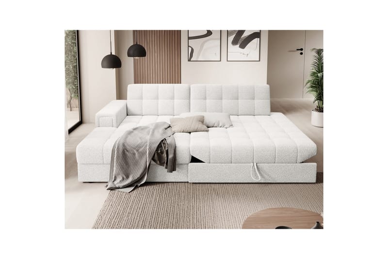 Seksjon Eltap Blezalt 240x150x82 cm - Royal 01, Hvit, Venstre - Møbler - Sofaer - Sovesofaer