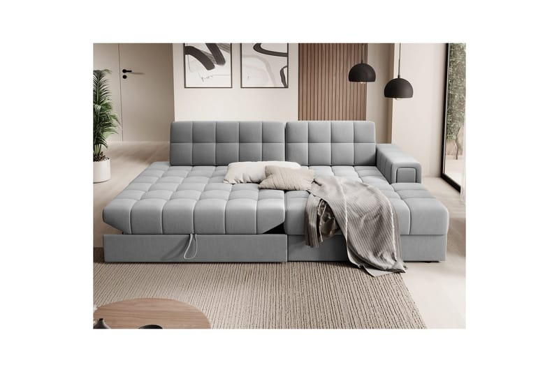 Seksjon Eltap Blezalt 240x150x82 cm - Sola 4, Grå, Høyre - Møbler - Sofaer - Sovesofaer