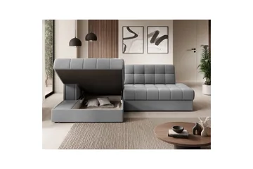 Seksjon Eltap Blezalt 240x150x82 cm - Sola 4, Grå, Venstre - Møbler - Sofaer - Sovesofaer