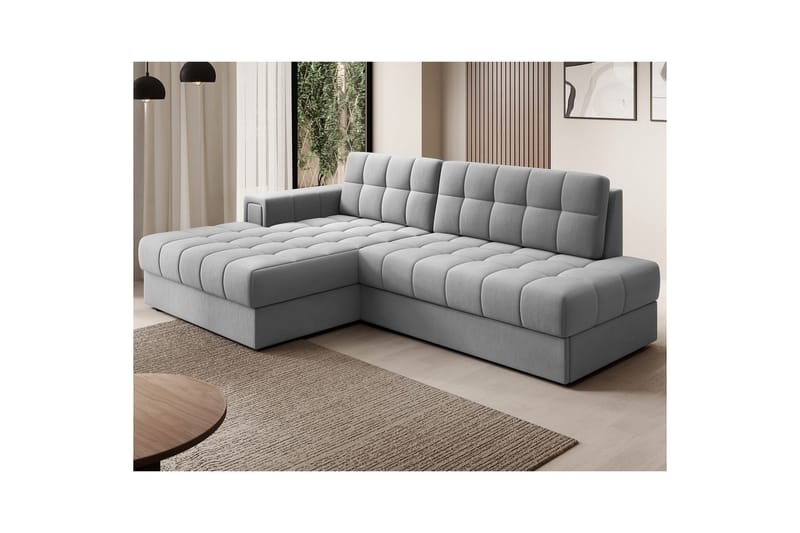 Seksjon Eltap Blezalt 240x150x82 cm - Sola 4, Grå, Venstre - Møbler - Sofaer - Sovesofaer