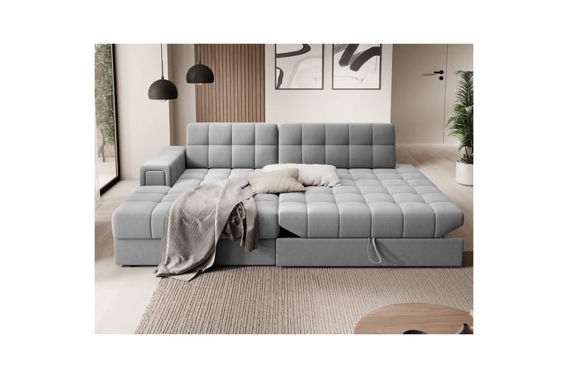 Seksjon Eltap Blezalt 240x150x82 cm - Sola 4, Grå, Venstre - Møbler - Sofaer - Sovesofaer