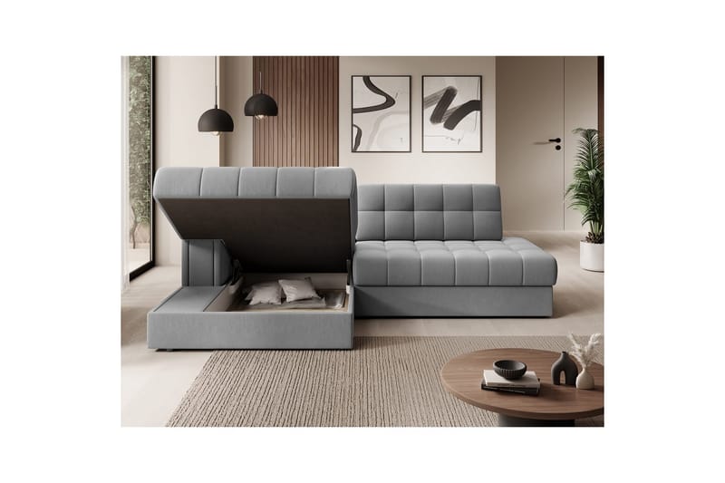Seksjon Eltap Blezalt 240x150x82 cm - Sola 4, Grå, Venstre - Møbler - Sofaer - Sovesofaer