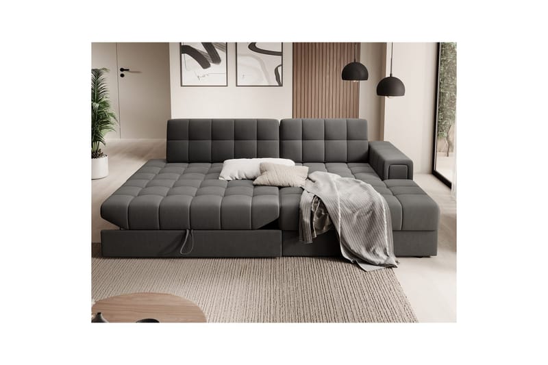 Seksjon Eltap Blezalt 240x150x82 cm - Sola 6, Mørk grå, Høyre - Møbler - Sofaer - Sovesofaer