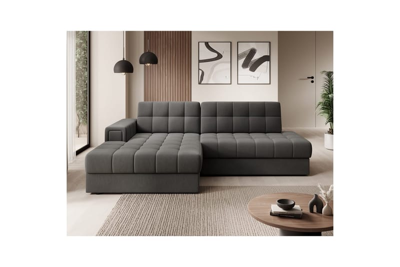 Seksjon Eltap Blezalt 240x150x82 cm - Sola 6, Mørk grå, Venstre - Møbler - Sofaer - Sovesofaer