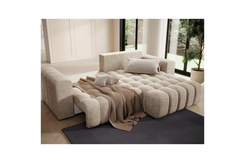 Seksjon Eltap Bonett 250x175x92 cm - Dora 21 Beige, Høyre - Møbler - Sofaer - Sovesofaer