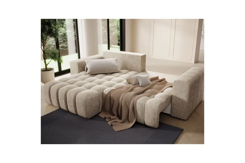 Seksjon Eltap Bonett 250x175x92 cm - Dora 21 Beige, Venstre - Møbler - Sofaer - Sovesofaer