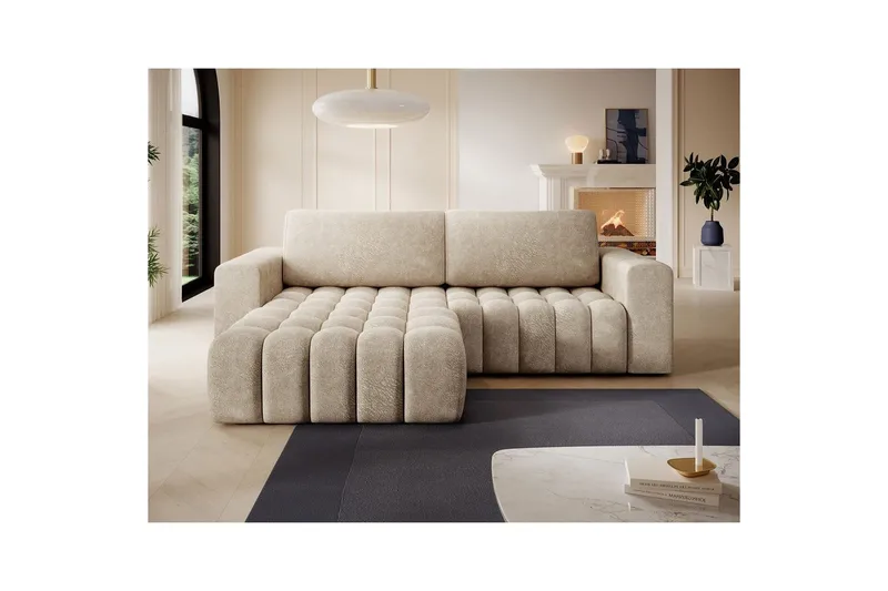Seksjon Eltap Bonett 250x175x92 cm - Dora 21 Beige, Venstre - Møbler - Sofaer - Sovesofaer