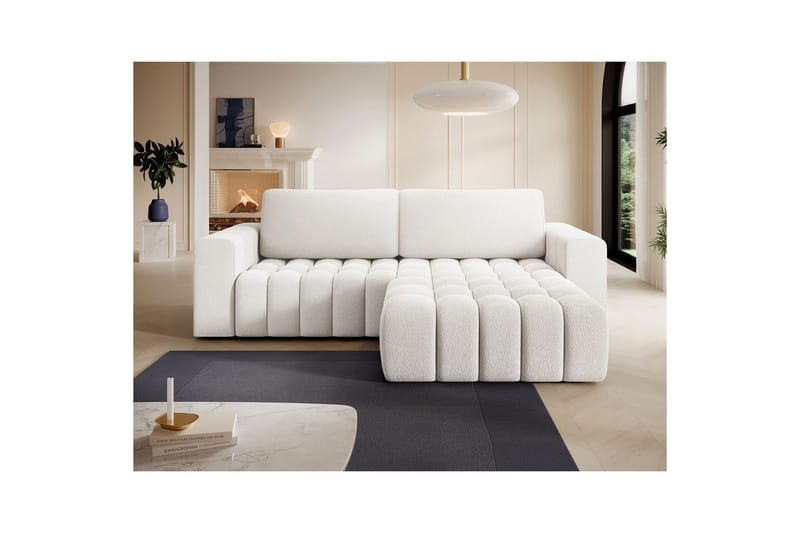 Seksjon Eltap Bonett 250x175x92 cm - Jaffray 01, Hvit, Høyre - Møbler - Sofaer - Sovesofaer