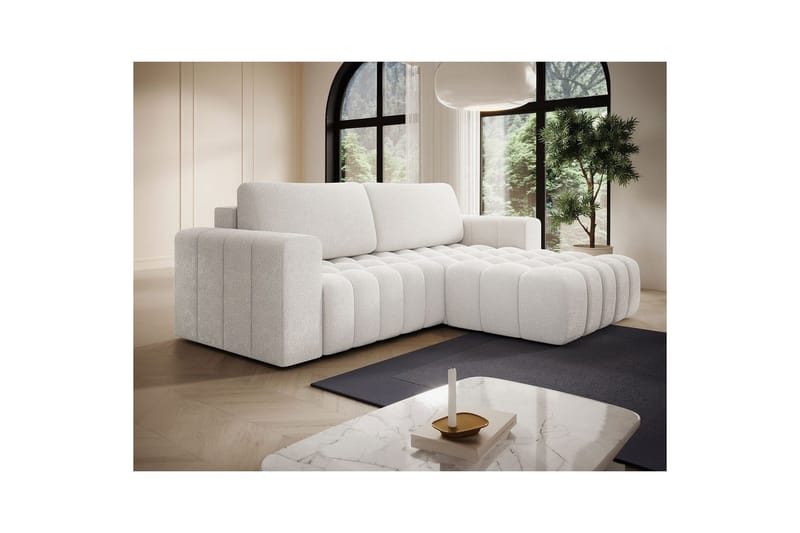 Seksjon Eltap Bonett 250x175x92 cm - Jaffray 01, Hvit, Høyre - Møbler - Sofaer - Sovesofaer