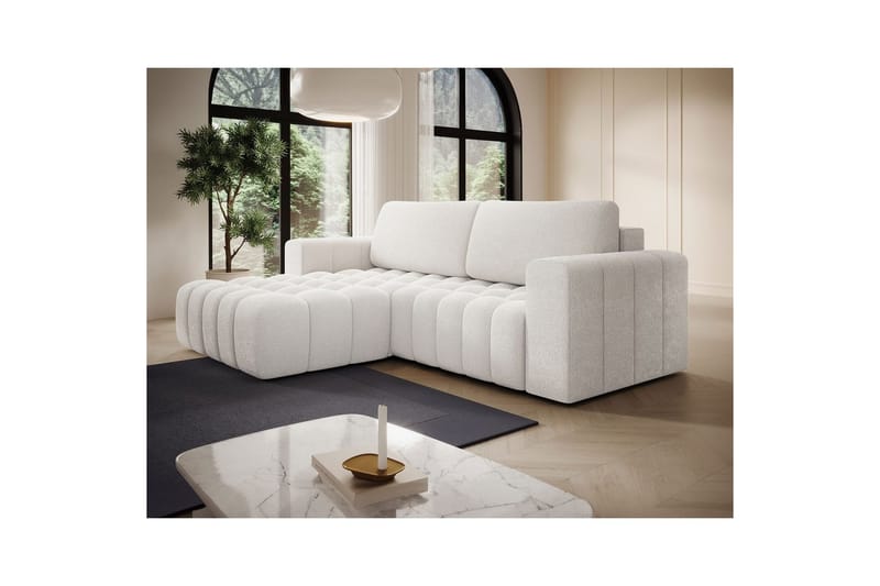 Seksjon Eltap Bonett 250x175x92 cm - Jaffray 01, Hvit, Venstre - Møbler - Sofaer - Sovesofaer
