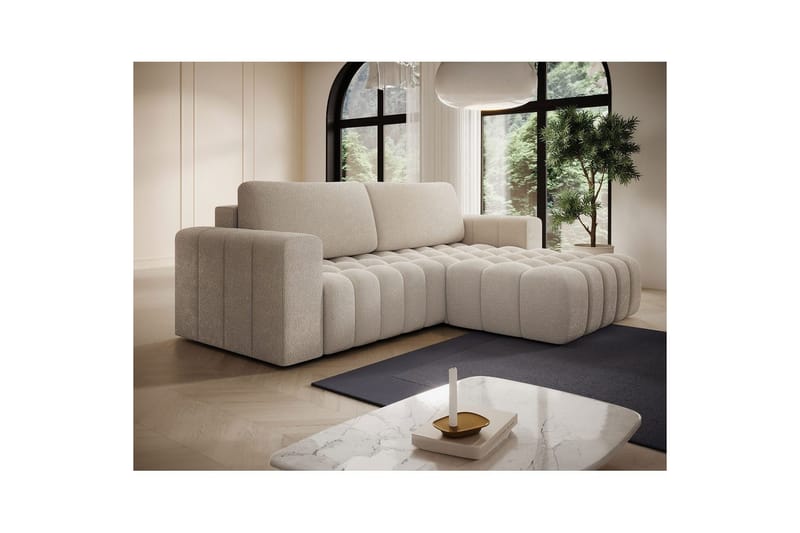 Seksjon Eltap Bonett 250x175x92 cm - Jaffray 18, Beige, Høyre - Møbler - Sofaer - Sovesofaer