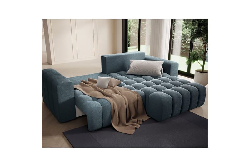 Seksjon Eltap Bonett 250x175x92 cm - Jaffray 40, Blå, Høyre - Møbler - Sofaer - Sovesofaer