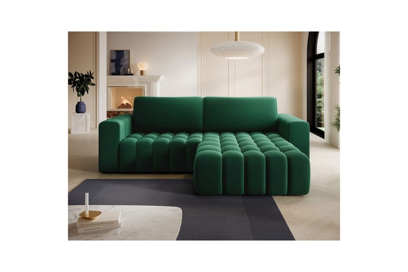 Seksjon Eltap Bonett 250x175x92 cm - Kronos 19, Mørk grønn, Høyre - Møbler - Sofaer - Sovesofaer