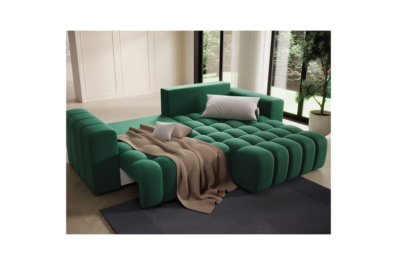 Seksjon Eltap Bonett 250x175x92 cm - Kronos 19, Mørk grønn, Høyre - Møbler - Sofaer - Sovesofaer