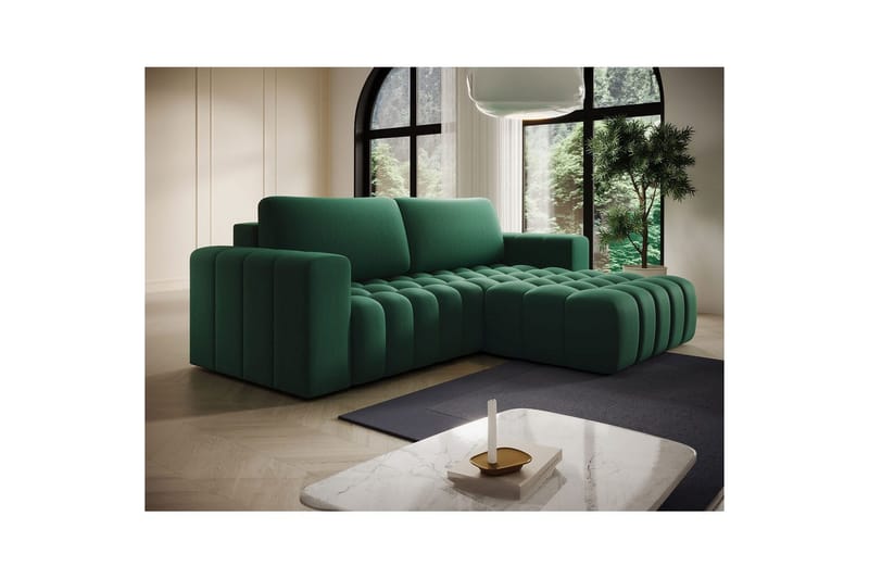Seksjon Eltap Bonett 250x175x92 cm - Kronos 19, Mørk grønn, Høyre - Møbler - Sofaer - Sovesofaer