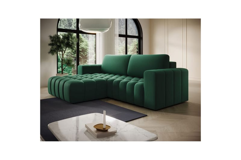 Seksjon Eltap Bonett 250x175x92 cm - Kronos 19, Mørk grønn, Venstre - Møbler - Sofaer - Sovesofaer