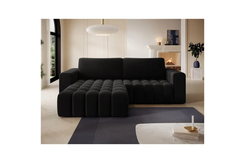 Seksjon Eltap Bonett 250x175x92 cm - Matt Velvet 99, Blå, Venstre - Møbler - Sofaer - Sovesofaer