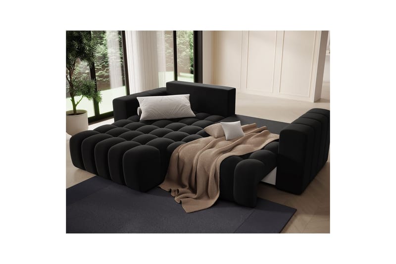 Seksjon Eltap Bonett 250x175x92 cm - Matt Velvet 99, Blå, Venstre - Møbler - Sofaer - Sovesofaer