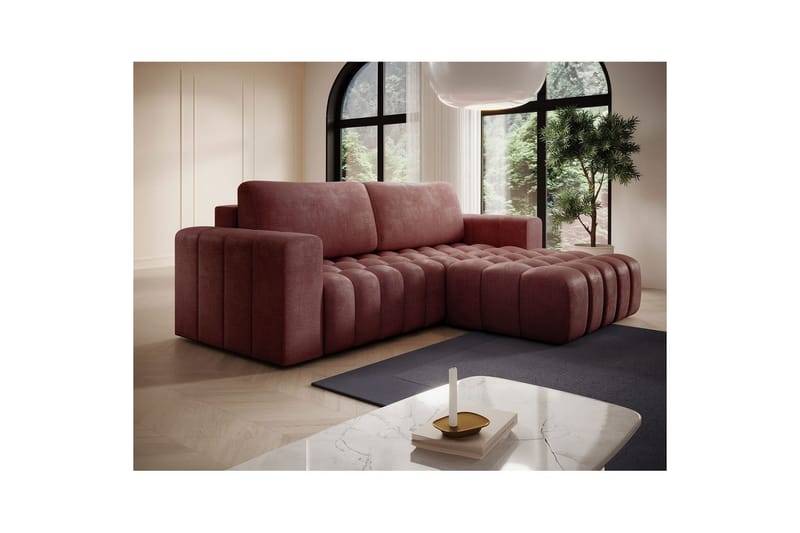 Seksjon Eltap Bonett 250x175x92 cm - Monolith 63, Rosa, Høyre - Møbler - Sofaer - Sovesofaer