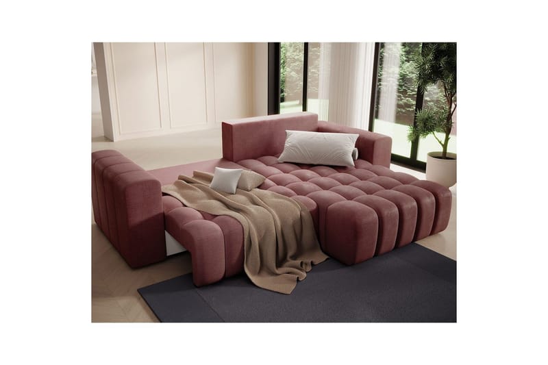 Seksjon Eltap Bonett 250x175x92 cm - Monolith 63, Rosa, Høyre - Møbler - Sofaer - Sovesofaer