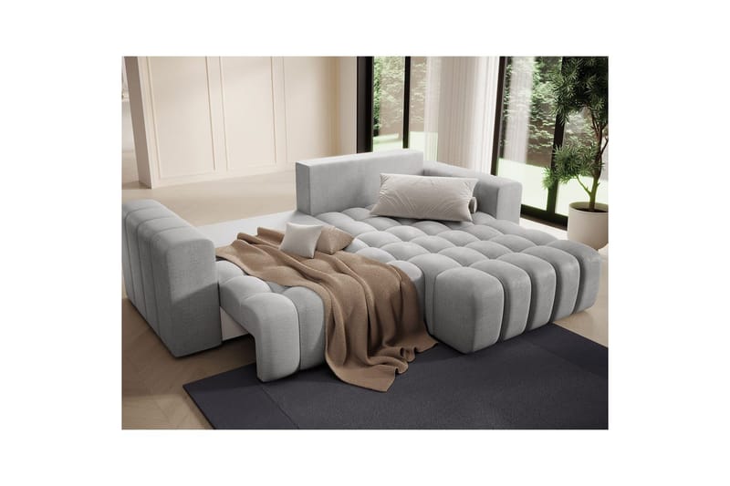 Seksjon Eltap Bonett 250x175x92 cm - Monolith 84, Lys Grå, Høyre - Møbler - Sofaer - Sovesofaer