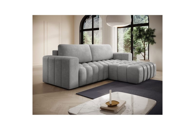 Seksjon Eltap Bonett 250x175x92 cm - Monolith 84, Lys Grå, Høyre - Møbler - Sofaer - Sovesofaer