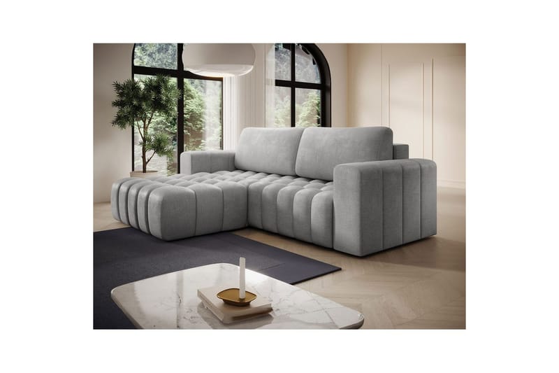 Seksjon Eltap Bonett 250x175x92 cm - Monolith 84, Lys Grå, Venstre - Møbler - Sofaer - Sovesofaer