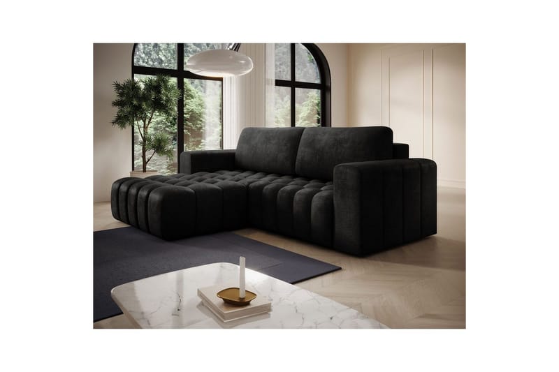 Seksjon Eltap Bonett 250x175x92 cm - Monolith 97, Mørk Grå, Venstre - Møbler - Sofaer - Sovesofaer