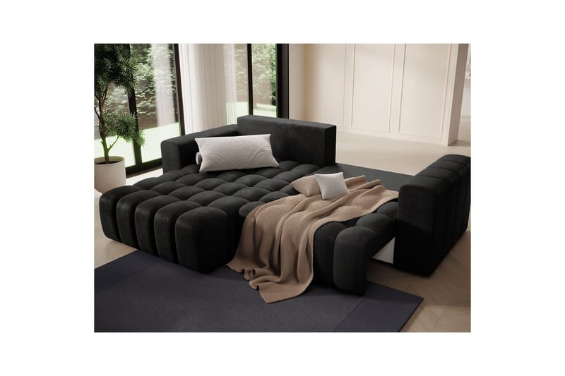 Seksjon Eltap Bonett 250x175x92 cm - Monolith 97, Mørk Grå, Venstre - Møbler - Sofaer - Sovesofaer