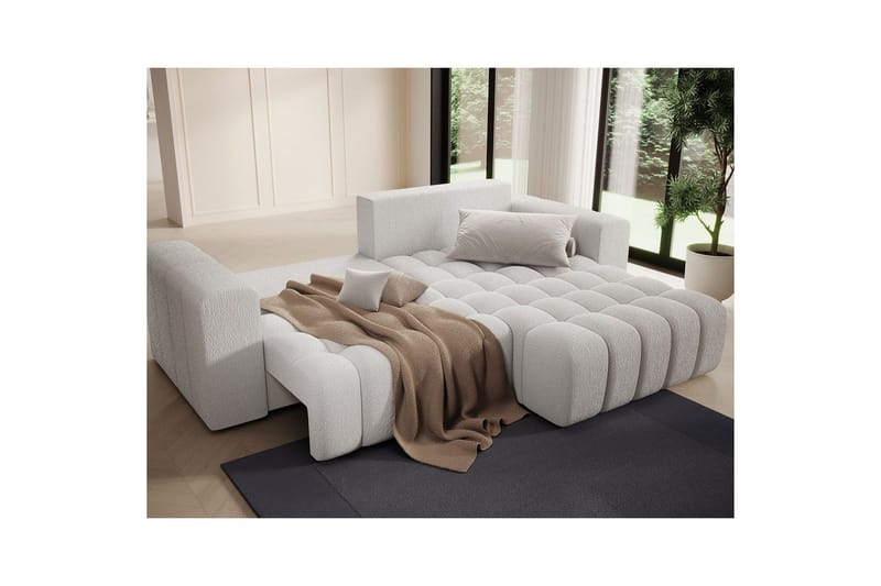 Seksjon Eltap Bonett 250x175x92 cm - Royal 01, Hvit, Høyre - Møbler - Sofaer - Sovesofaer