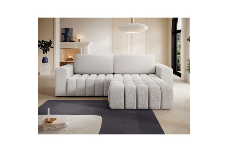 Seksjon Eltap Bonett 250x175x92 cm - Royal 01, Hvit, Høyre - Møbler - Sofaer - Sovesofaer