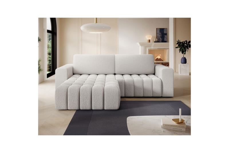 Seksjon Eltap Bonett 250x175x92 cm - Royal 01, Hvit, Venstre - Møbler - Sofaer - Sovesofaer